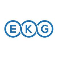 diseño de logotipo de letra ekg sobre fondo negro. ekg creative iniciales carta logo concepto. diseño de letras electrocardiográficas. vector