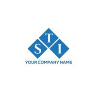 diseño de logotipo de letra sti sobre fondo blanco. concepto de logotipo de letra de iniciales creativas sti. diseño de letras sti. vector