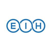 diseño del logotipo de la letra eih sobre fondo negro. concepto de logotipo de letra de iniciales creativas eih. diseño de letra eih. vector