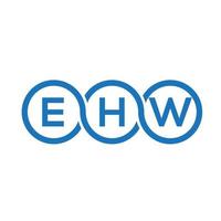 diseño del logotipo de la letra ehw sobre fondo negro. ehw concepto de logotipo de letra de iniciales creativas. diseño de letra ehw. vector