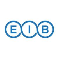 diseño del logotipo de la letra eib sobre fondo negro. concepto de logotipo de letra de iniciales creativas eib. diseño de letras eib. vector