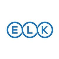 ELK letter logo design on black background. ELK creative initials letter logo concept. ELK letter design. vector