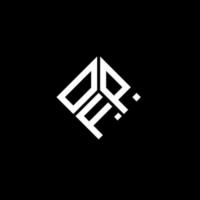 OFP letter logo design on black background. OFP creative initials letter logo concept. OFP letter design. vector