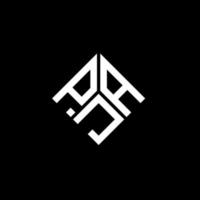 diseño de logotipo de letra pja sobre fondo negro. concepto de logotipo de letra de iniciales creativas pja. diseño de letras pja. vector