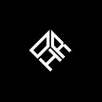OHR letter logo design on black background. OHR creative initials letter logo concept. OHR letter design. vector