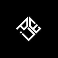 PUE letter logo design on black background. PUE creative initials letter logo concept. PUE letter design. vector