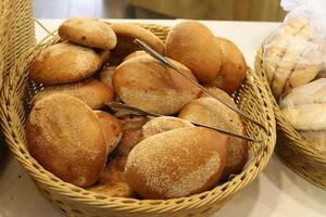 Bread and bakery products for sale in a shop in Israel photo