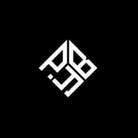 PYB letter logo design on black background. PYB creative initials letter logo concept. PYB letter design. vector