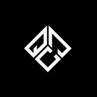 QCJ letter logo design on black background. QCJ creative initials letter logo concept. QCJ letter design. vector
