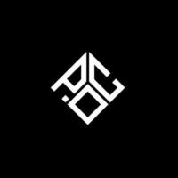 POC letter logo design on black background. POC creative initials letter logo concept. POC letter design. vector