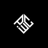 PWC letter logo design on black background. PWC creative initials letter logo concept. PWC letter design. vector