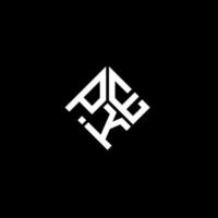 PKE letter logo design on black background. PKE creative initials letter logo concept. PKE letter design. vector