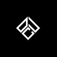 diseño de logotipo de letra ocu sobre fondo negro. concepto creativo del logotipo de la letra de las iniciales de ocu. diseño de letras ocú. vector