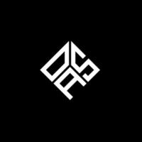 diseño del logotipo de la carta de la oea sobre fondo negro. concepto de logotipo de letra de iniciales creativas de oas. diseño de carta de la oea. vector