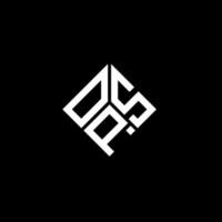 OPS letter logo design on black background. OPS creative initials letter logo concept. OPS letter design. vector
