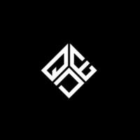QDE letter logo design on black background. QDE creative initials letter logo concept. QDE letter design. vector