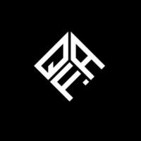 QFA letter logo design on black background. QFA creative initials letter logo concept. QFA letter design. vector