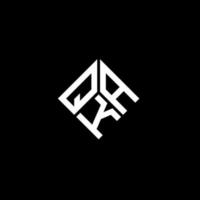 QKA letter logo design on black background. QKA creative initials letter logo concept. QKA letter design. vector