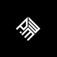 PMW letter logo design on black background. PMW creative initials letter logo concept. PMW letter design. vector