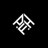 PFH letter logo design on black background. PFH creative initials letter logo concept. PFH letter design. vector