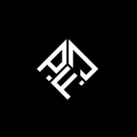 diseño de logotipo de letra pfj sobre fondo negro. concepto de logotipo de letra de iniciales creativas pfj. diseño de letras pfj. vector