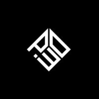 diseño de logotipo de letra pwo sobre fondo negro. concepto de logotipo de letra inicial creativa pwo. diseño de letra pwo. vector