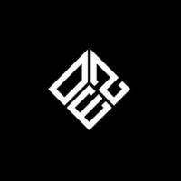 OEZ letter logo design on black background. OEZ creative initials letter logo concept. OEZ letter design. vector