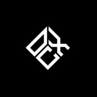 OCX letter logo design on black background. OCX creative initials letter logo concept. OCX letter design. vector