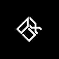 OUX letter logo design on black background. OUX creative initials letter logo concept. OUX letter design. vector