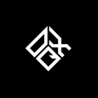 OQX letter logo design on black background. OQX creative initials letter logo concept. OQX letter design. vector