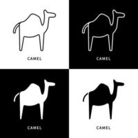 logotipo de icono de animal camello. Ilustración de símbolo de vector de desierto árabe. símbolo de la granja de camellos