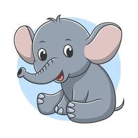 ilustración de dibujos animados de icono de elefante. pequeño mamífero safari mascota vector ilustración