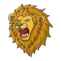 Lion Head Icon Cartoon. Wildlife Jungle Mascot Vector Illustration. Zoology Mammal Character