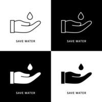 Save Water Hygiene Icon Logo. Washing Hand Gesture Vector Symbol Illustration. Protection virus with cleaning hand