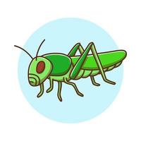 Grasshopper Kids Drawing Cartoon. Insect Fly Mascot Vector Illustration. Zoo Animal Cute Character