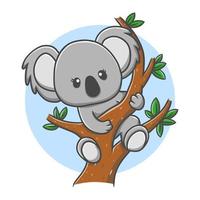 Koala Cartoon Illustration. Baby Koala Mascot Vector Illustration