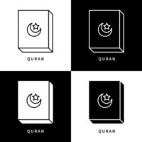 logotipo del icono de la religión musulmana de la educación del Corán. ilustración de símbolo de vector de al-quran