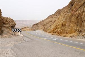 Road in the Eilat mountains in the Negev desert photo