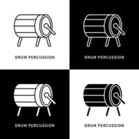 Drum Percussion Icon Logo. Muslim Religion Culture Vector Symbol Illustration. Ramadan Drum Mallet Symbol