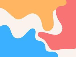 Wave Liquid Orange Blue and Pink Pattern Style. Abstract Background Vector Colorful