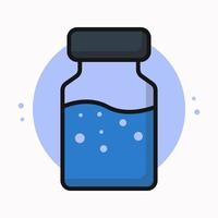 línea llena de icono de medicamentos para el cuidado de la salud. logotipo de la botella de vacuna. medicina y tratamiento inmunización diseño vector símbolo ilustración