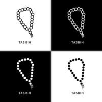 Tasbih Icon Logo. Worship Faithful Vector Symbol Illustration. Ritual Spirituality Symbol