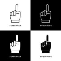 Forefinger Icon Logo. Index Finger Vector Symbol Illustration. Touch Symbol