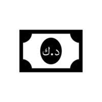 Kuwait Currency Icon Symbol With Iso Code. Kuwaiti Dinar. Iso Code KWD. Vector Illustration