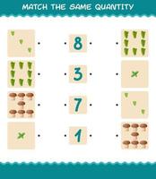 hacer coincidir la misma cantidad de verduras. juego de conteo juego educativo para niños de edad preescolar y niños pequeños
