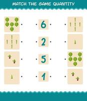 Match the same quantity of vegetables. Counting game. Educational game for pre shool years kids and toddlers vector