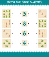 Match the same quantity of vegetables. Counting game. Educational game for pre shool years kids and toddlers vector