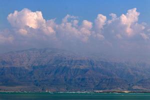 The Dead Sea is a salt lake between Israel, Jordan and the West Bank of the Jordan River. photo