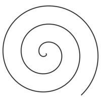 forma geométrica de línea espiral simple negra vector
