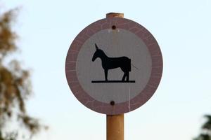 Road signs and signs in Israel photo